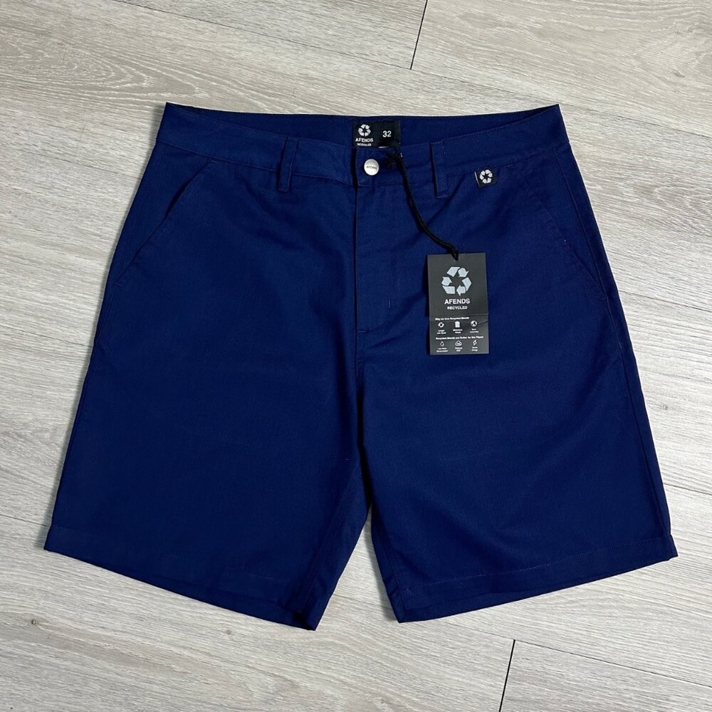 BNWT Afends - Ninety Two - Men's Recycled Fixed Waist Blue Shorts - Size 32